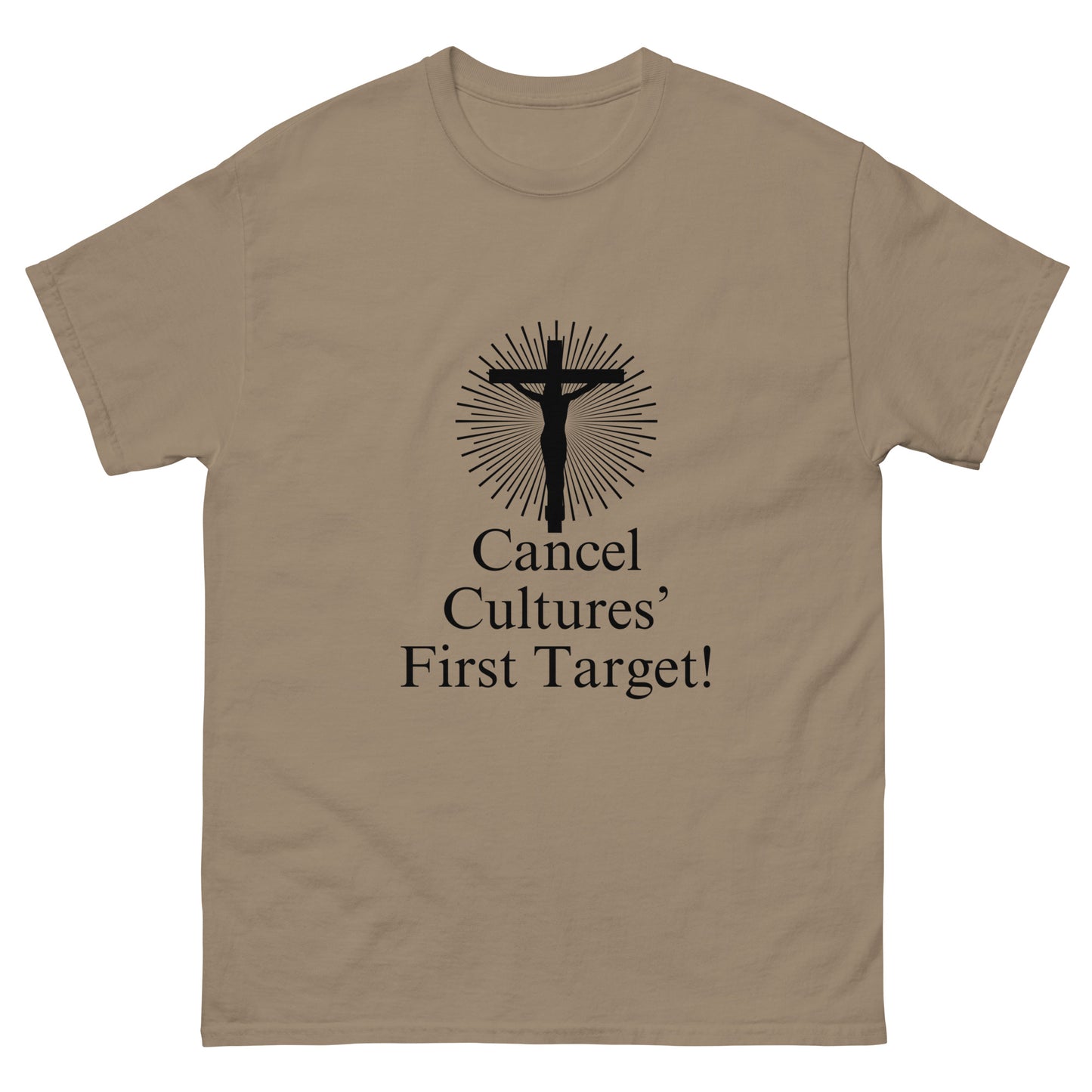 Cancel Culture First Target T-Shirt with Cross, Patriotic Christian Shirt, Stand Against Cancel Culture