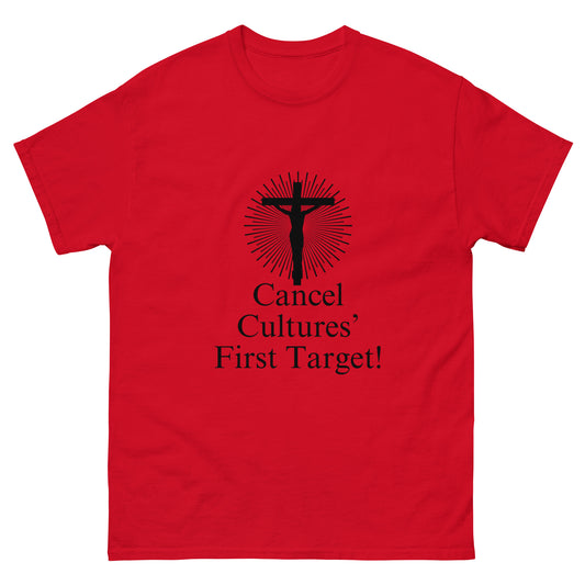 Cancel Culture First Target T-Shirt with Cross, Patriotic Christian Shirt, Stand Against Cancel Culture