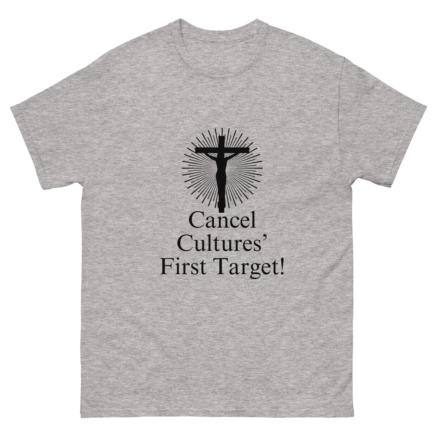 Cancel Culture First Target T-Shirt with Cross, Patriotic Christian Shirt, Stand Against Cancel Culture