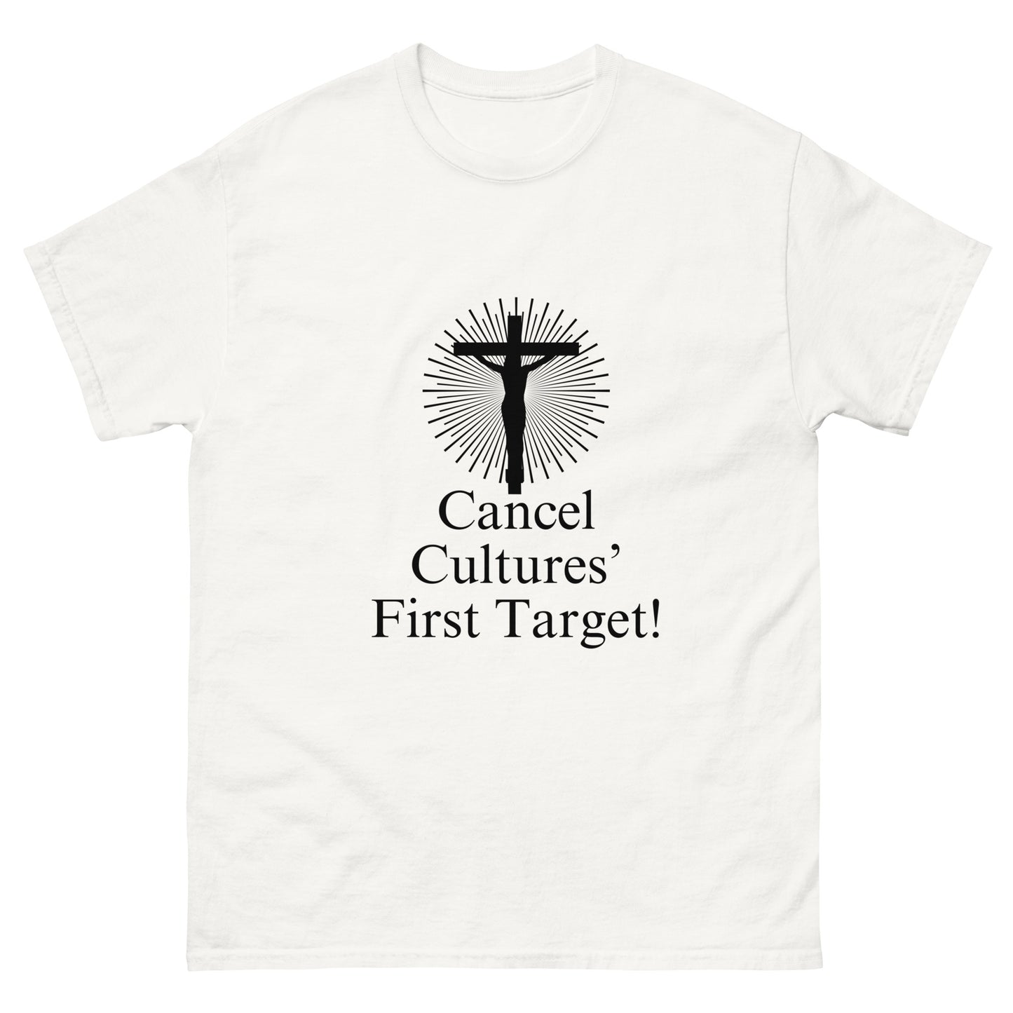 Cancel Culture First Target T-Shirt with Cross, Patriotic Christian Shirt, Stand Against Cancel Culture